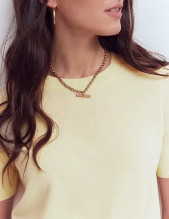 eva cashmere t shirt sandstone yellow 2 330x427 - Eva Cashmere T-Shirt Sandstone Yellow