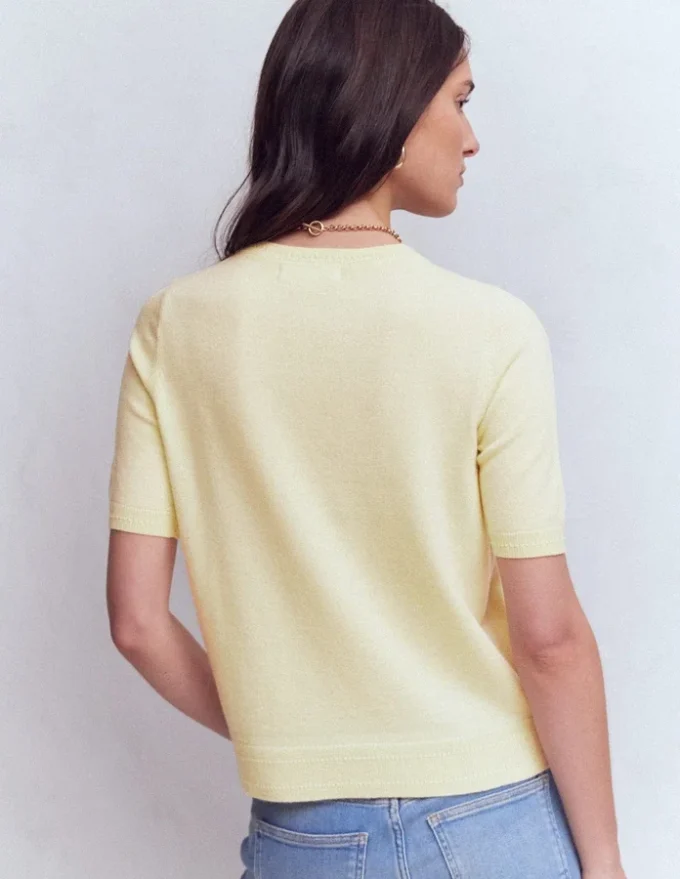 Eva Cashmere T-Shirt Sandstone Yellow