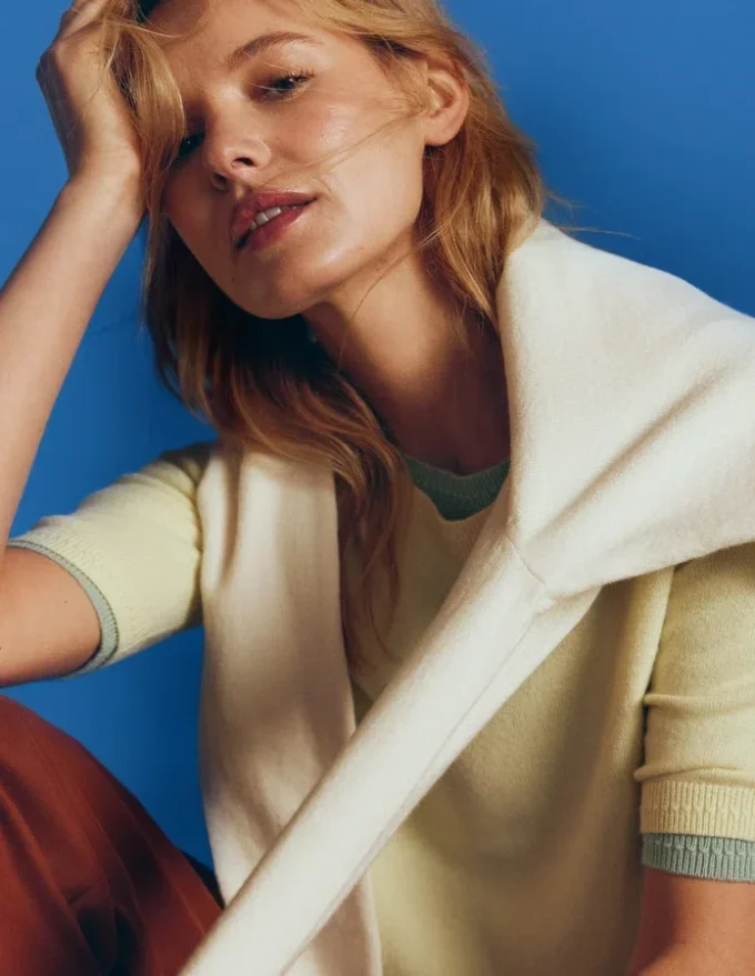 Eva Cashmere T-Shirt Sandstone Yellow
