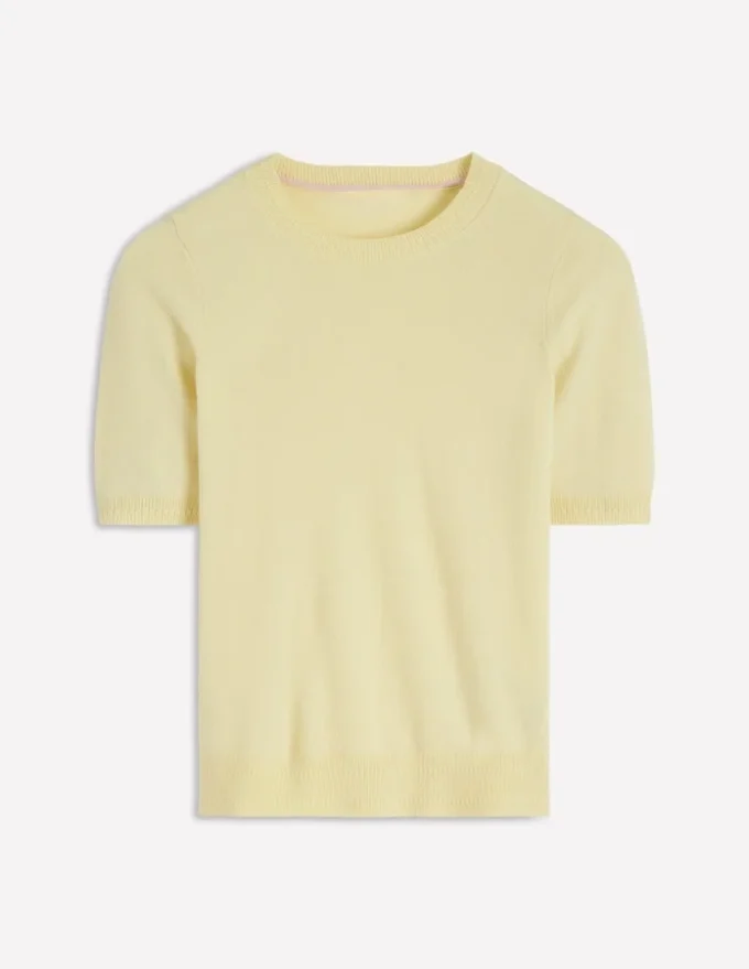 Eva Cashmere T-Shirt Sandstone Yellow