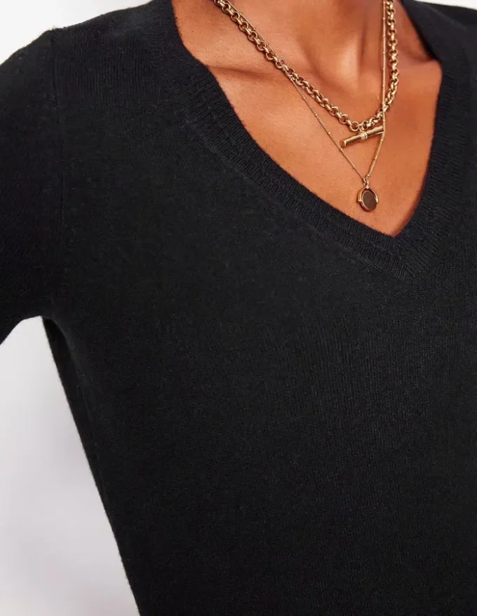 Eva Cashmere V-Neck Sweater Black Eva Cashmere V-Neck Sweater Black