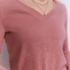 Eva Cashmere V-Neck Sweater Camelia Pink Eva Cashmere V-Neck Sweater Camelia Pink