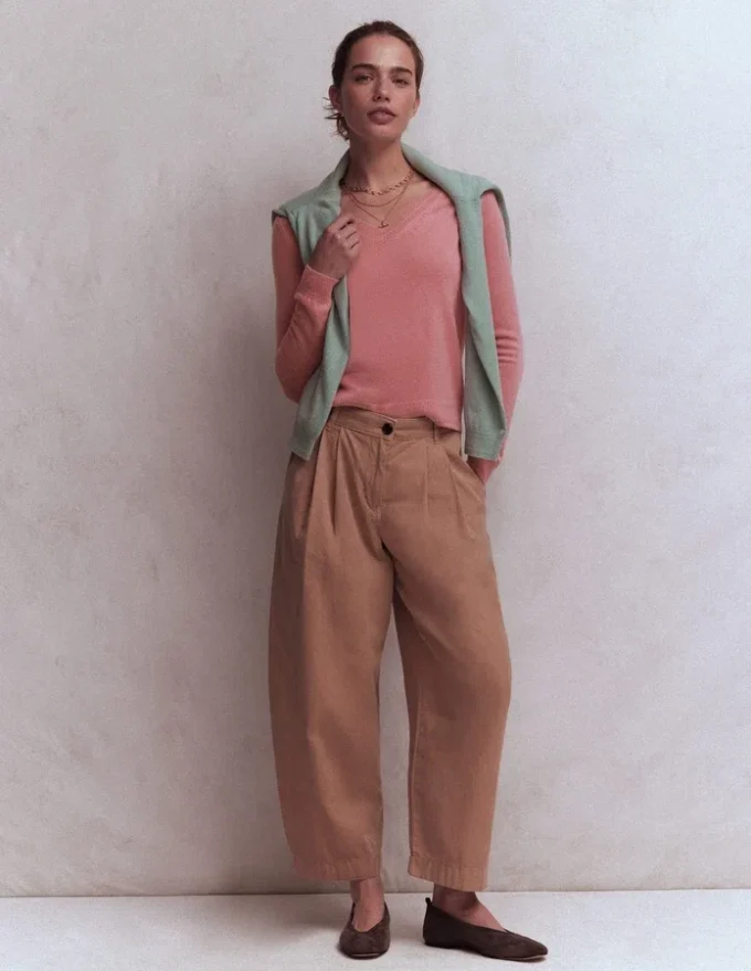 Eva Cashmere V-Neck Sweater Camelia Pink Eva Cashmere V-Neck Sweater Camelia Pink