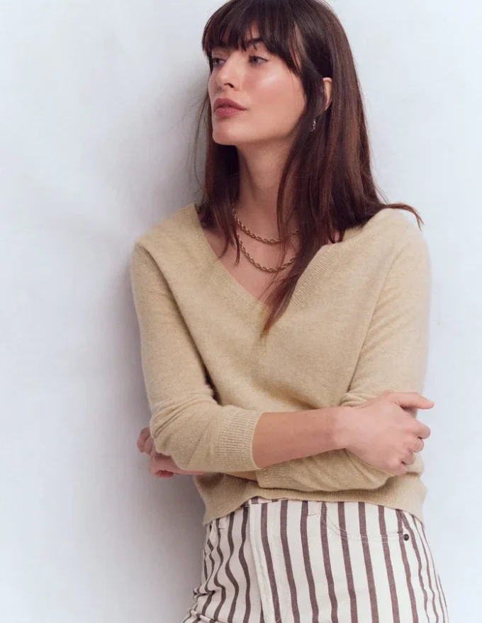 Eva Cashmere V-Neck Sweater Chinchilla Melange Eva Cashmere V-Neck Sweater Chinchilla Melange