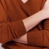 Eva Cashmere V-Neck Sweater Cognac Melange Eva Cashmere V-Neck Sweater Cognac Melange