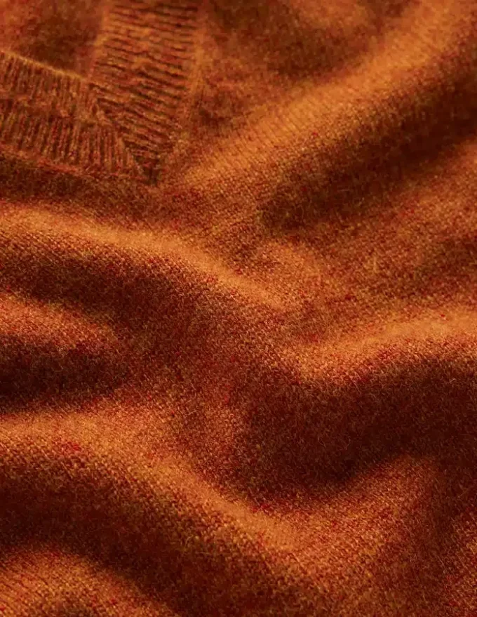Eva Cashmere V-Neck Sweater Cognac Melange Eva Cashmere V-Neck Sweater Cognac Melange