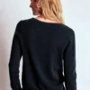 Eva Cashmere V-Neck Sweater Navy Eva Cashmere V-Neck Sweater Navy