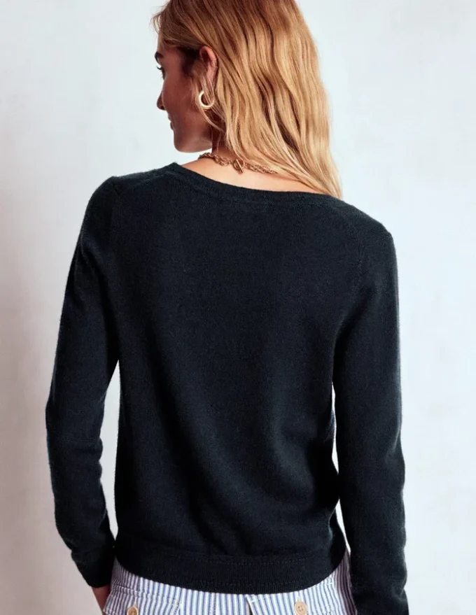 Eva Cashmere V-Neck Sweater Navy Eva Cashmere V-Neck Sweater Navy