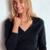 Eva Cashmere V-Neck Sweater Navy Eva Cashmere V-Neck Sweater Navy