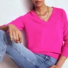 Eva Cashmere V-Neck Sweater Pop Pansy Eva Cashmere V-Neck Sweater Pop Pansy