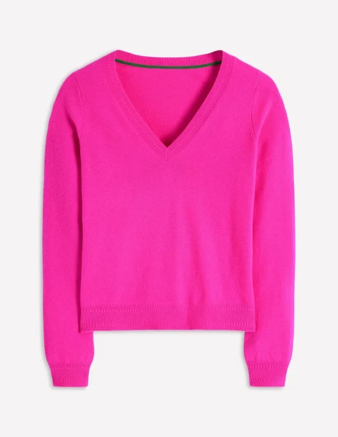 Eva Cashmere V-Neck Sweater Pop Pansy Eva Cashmere V-Neck Sweater Pop Pansy