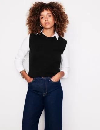 Eva Cashmere Vest Black