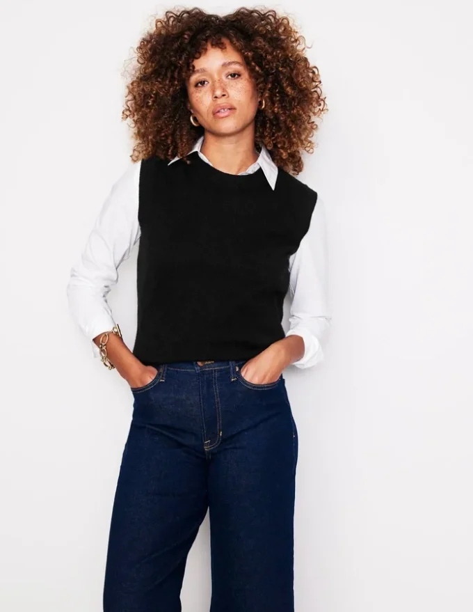Eva Cashmere Vest Black Eva Cashmere Vest Black