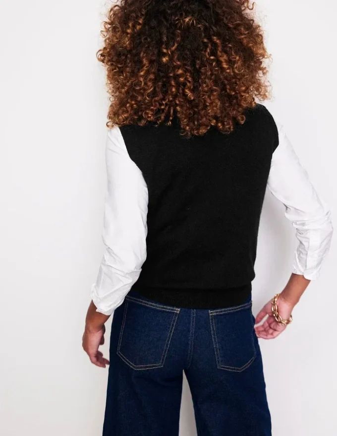 Eva Cashmere Vest Black Eva Cashmere Vest Black