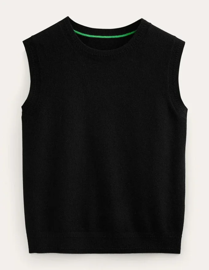 Eva Cashmere Vest Black Eva Cashmere Vest Black
