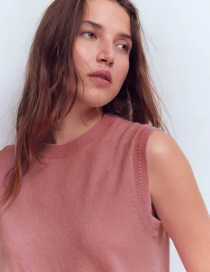 Eva Cashmere Vest Camelia Pink Eva Cashmere Vest Camelia Pink
