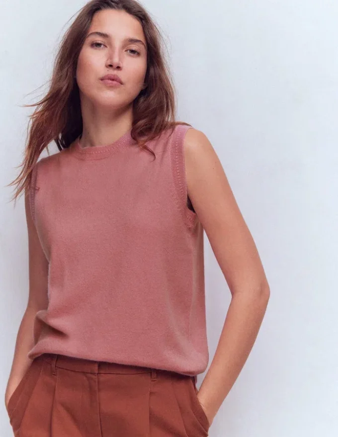 Eva Cashmere Vest Camelia Pink Eva Cashmere Vest Camelia Pink