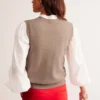 Eva Cashmere Vest Chinchilla Melange Eva Cashmere Vest Chinchilla Melange