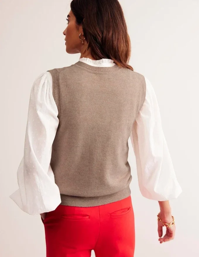 Eva Cashmere Vest Chinchilla Melange Eva Cashmere Vest Chinchilla Melange