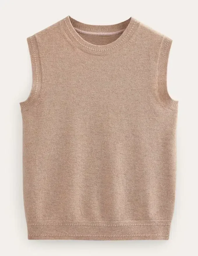 Eva Cashmere Vest Chinchilla Melange Eva Cashmere Vest Chinchilla Melange