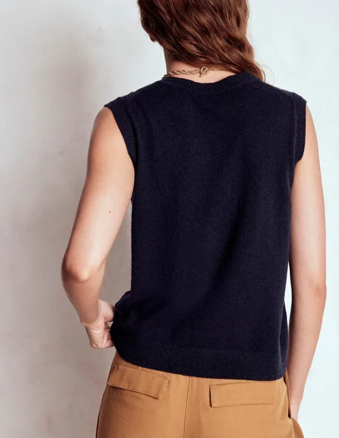 Eva Cashmere Vest Navy Eva Cashmere Vest Navy