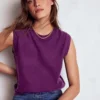 Eva Cashmere Vest Plum Melange Eva Cashmere Vest Plum Melange