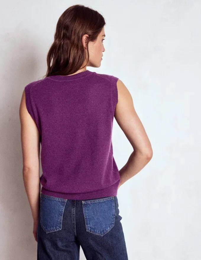 Eva Cashmere Vest Plum Melange Eva Cashmere Vest Plum Melange