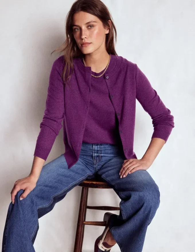 Eva Cashmere Vest Plum Melange Eva Cashmere Vest Plum Melange