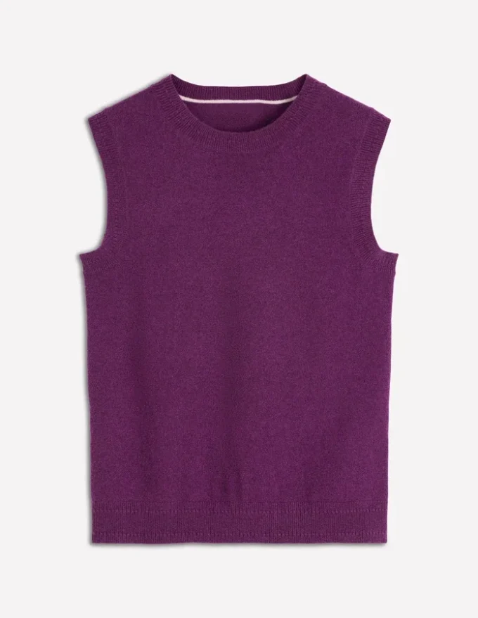 Eva Cashmere Vest Plum Melange Eva Cashmere Vest Plum Melange