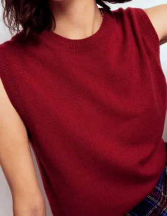 Eva Cashmere Vest Red Liquorice