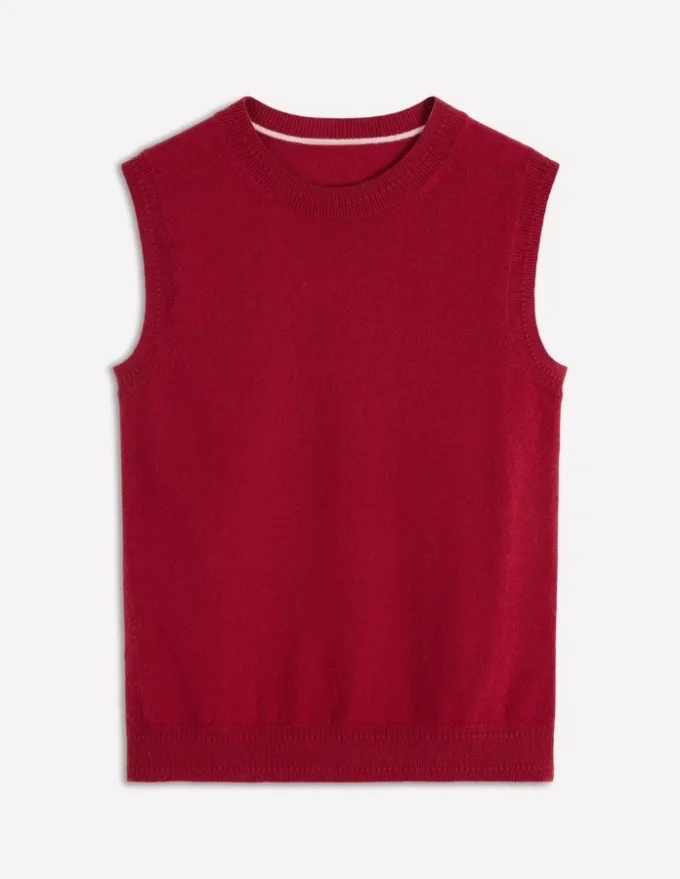 Eva Cashmere Vest Red Liquorice Eva Cashmere Vest Red Liquorice