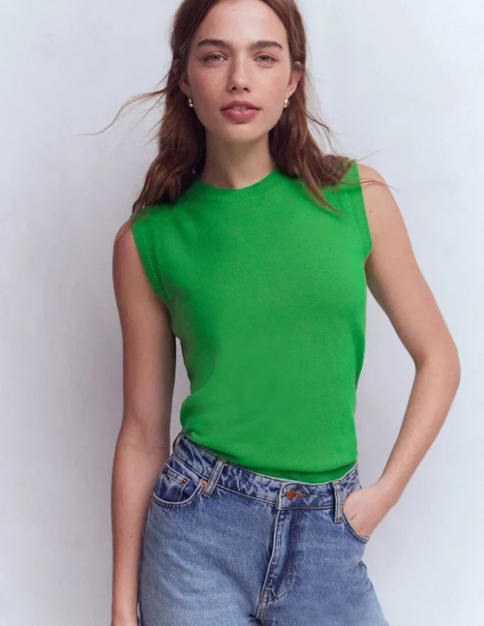 Eva Cashmere Vest Sapling Green Eva Cashmere Vest Sapling Green