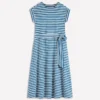 Eve Jersey Midi Dress Blue and Ivory Stripe Eve Jersey Midi Dress Blue and Ivory Stripe