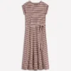 Eve Jersey Midi Dress Deep Wisteria, Ivory Stripe Eve Jersey Midi Dress Deep Wisteria, Ivory Stripe