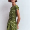 Eve Jersey Midi Dress Olive, Painted Dot Spaced Eve Jersey Midi Dress Olive, Painted Dot Spaced