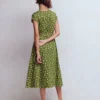 Eve Jersey Midi Dress Olive, Painted Dot Spaced Eve Jersey Midi Dress Olive, Painted Dot Spaced