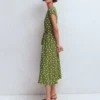 Eve Jersey Midi Dress Olive, Painted Dot Spaced Eve Jersey Midi Dress Olive, Painted Dot Spaced