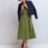 Eve Jersey Midi Dress Olive, Painted Dot Spaced Eve Jersey Midi Dress Olive, Painted Dot Spaced
