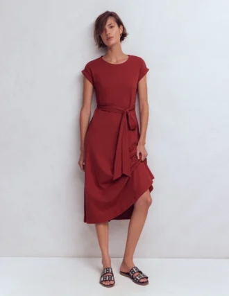 Eve Jersey Midi Dress Rich Chestnut