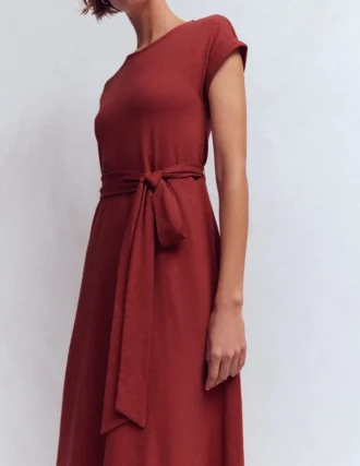 Eve Jersey Midi Dress Rich Chestnut