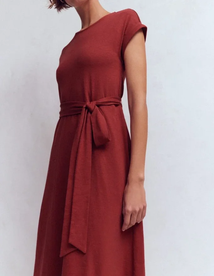Eve Jersey Midi Dress Rich Chestnut Eve Jersey Midi Dress Rich Chestnut