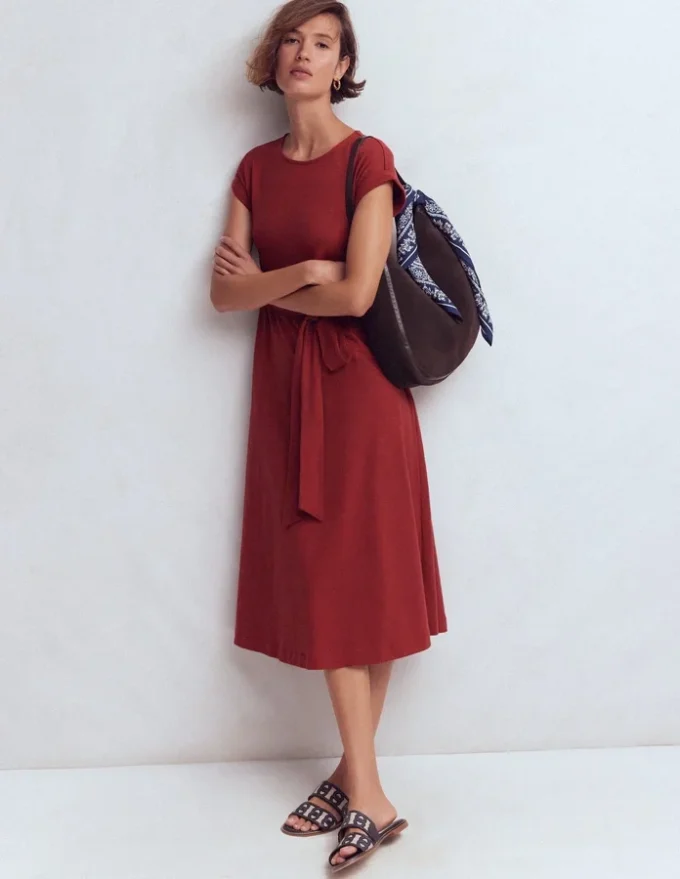 Eve Jersey Midi Dress Rich Chestnut Eve Jersey Midi Dress Rich Chestnut
