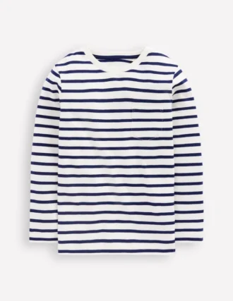 Everyday Long Sleeve T-Shirt Soft Ivory/ College Navy