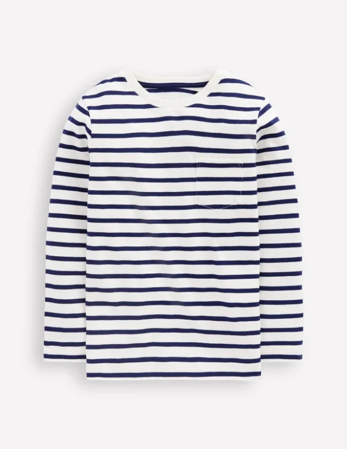 Everyday Long Sleeve T-Shirt Soft Ivory/ College Navy