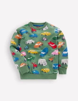 Everyday Printed Sweatshirt Willow Green Traffic Jam