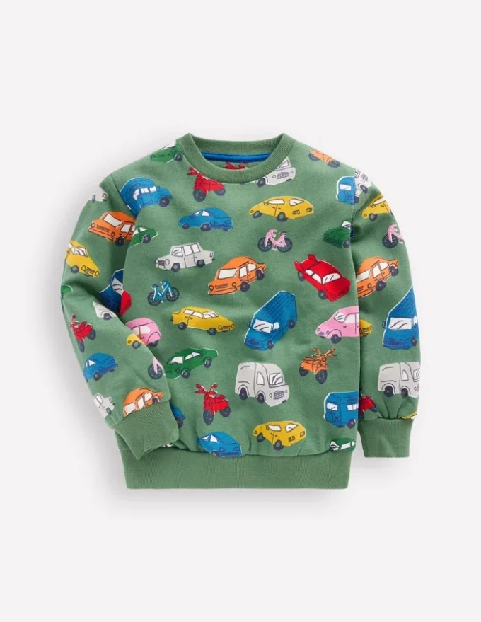 Everyday Printed Sweatshirt Willow Green Traffic Jam