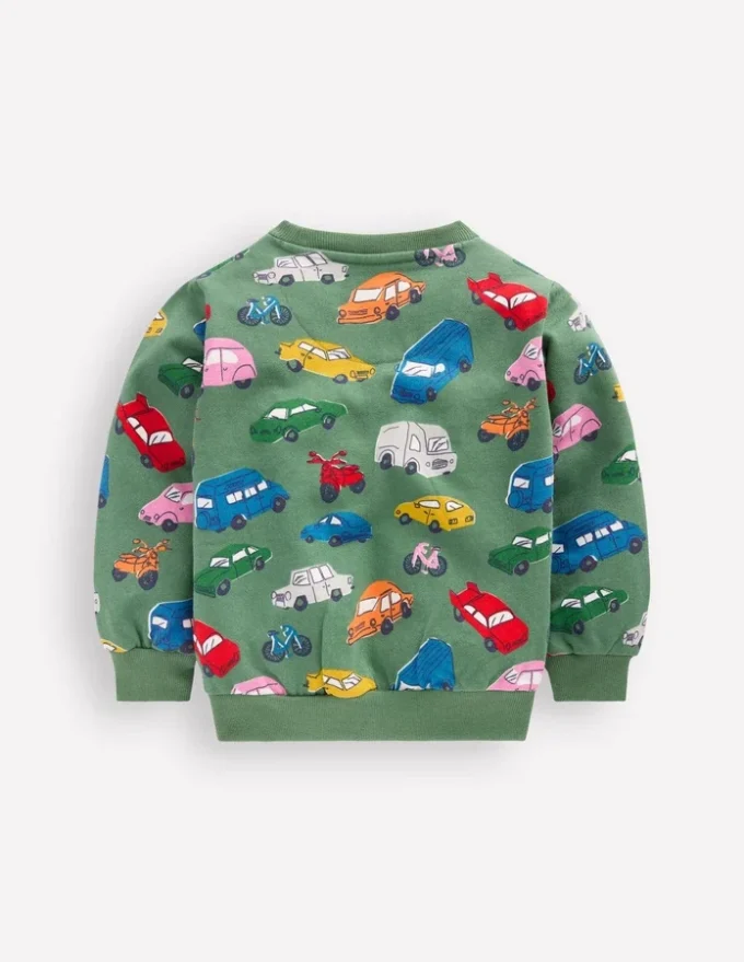 Everyday Printed Sweatshirt Willow Green Traffic Jam