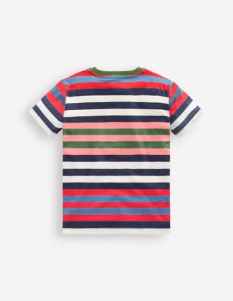 Everyday Short Sleeve T-Shirt Navy, Red and Blue Multistripe