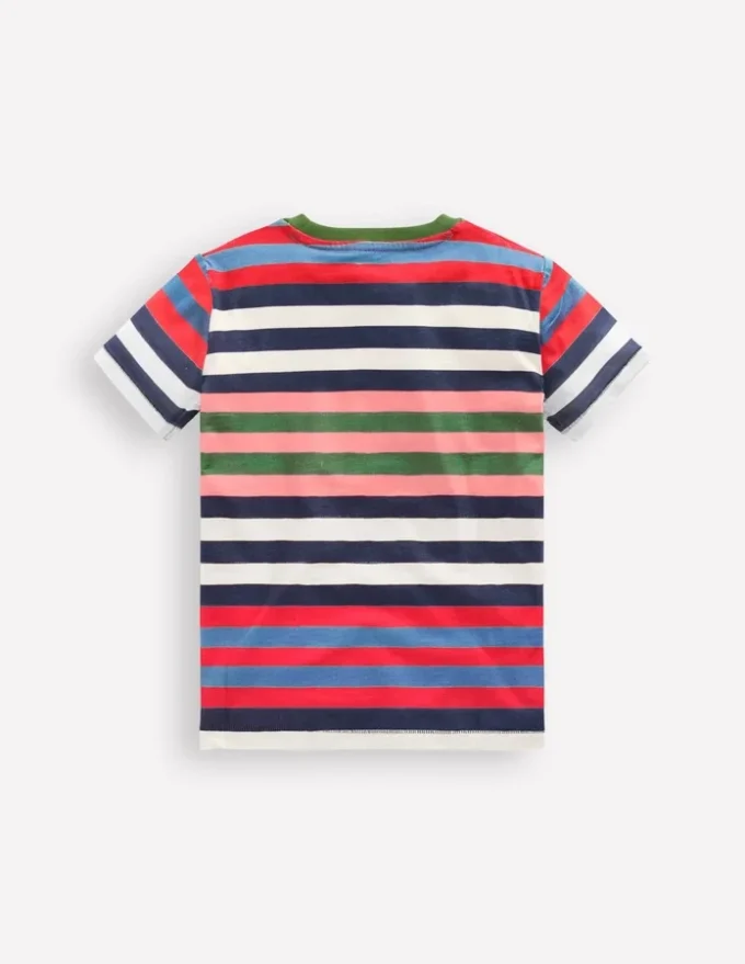 Everyday Short Sleeve T-Shirt Navy, Red and Blue Multistripe