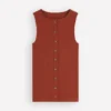 Evie Button Through Rib Vest Burnt Orange Evie Button Through Rib Vest Burnt Orange